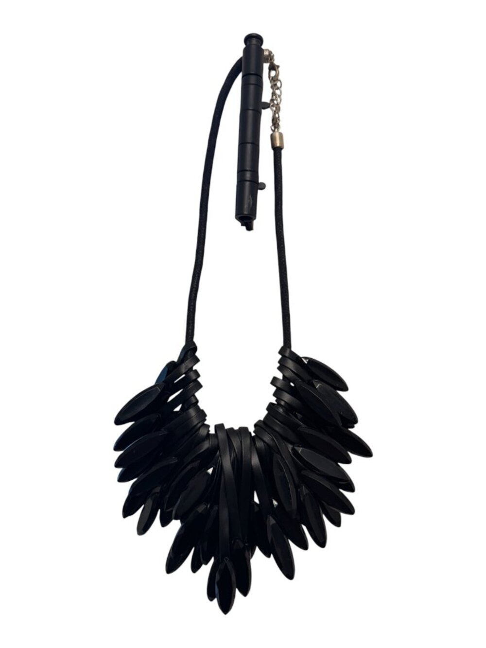 Faux Leather Black Statement Necklace Edgy Whimsigoth Y2K
